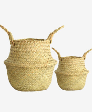 did Fladis Çok Amaçlı %100 El Yapımı Naturel 2'li Hasır Sepet Seti