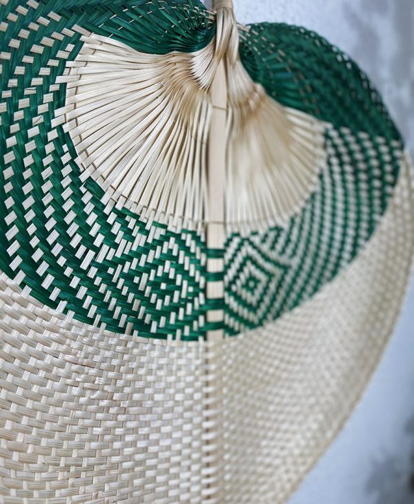 dekoratif bambu yelpaze yeşil duvar süsü large