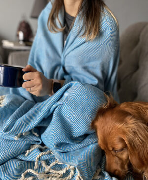 dada turkuaz koltuk örtüsü şal