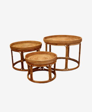 Syka Üçlü Rattan Zigon Sehpa