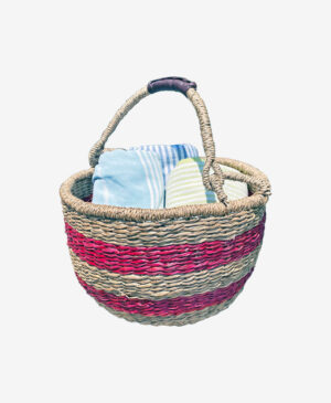 Deniz Sazı Dekoratif Asılabilir Kırmızı Sepet