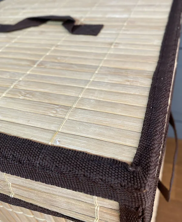 Bambu Kapaklı Kirli Çamaşır Sepeti