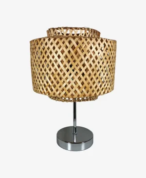 Sinnerlig Bambu Krom Masa Lambası Abajur