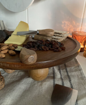 did Magnes Ahşap Ayaklı Sunum Tabağı