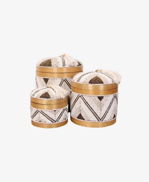 did Aisa Bambu Obje 3'lü Boncuklu Kutu