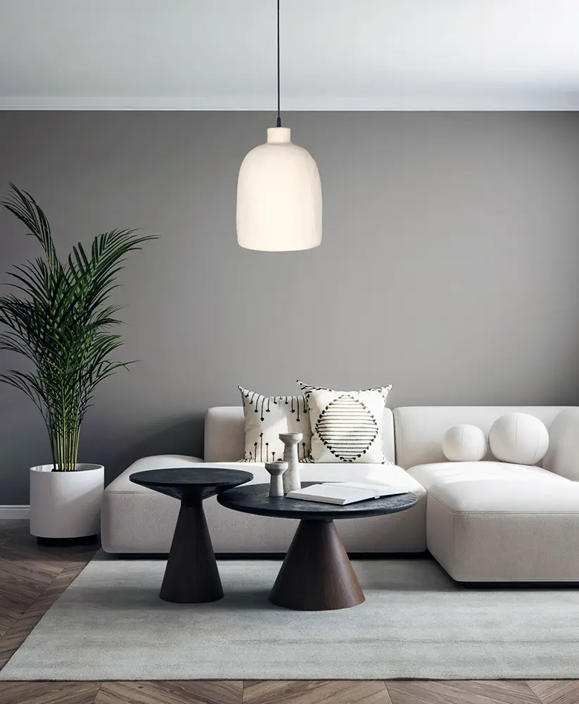 did Ate Sarkıt Kemik Beyazı Beton Avize Medium