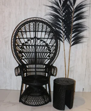 did Canngu Siyah Rattan Koltuk Kral Koltuğu Berjer