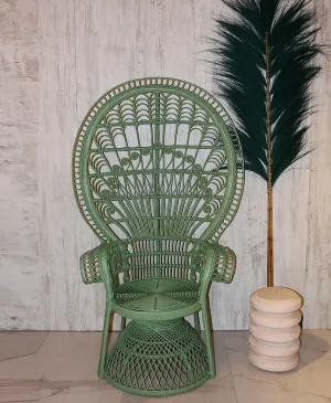 did Canngu Yeşil Rattan Koltuk Kral Koltuğu Berjer